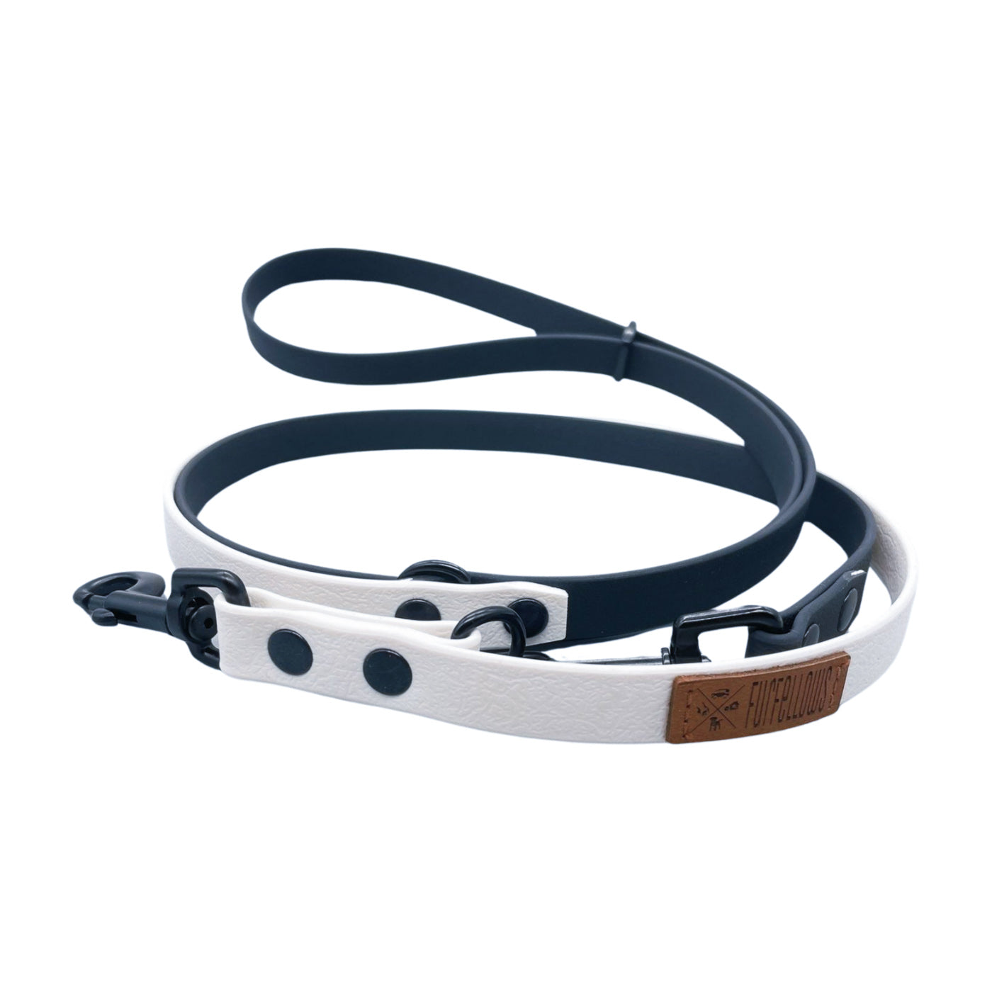 Set | Halsband & Hands-Free Leine "nero" aus Biothane