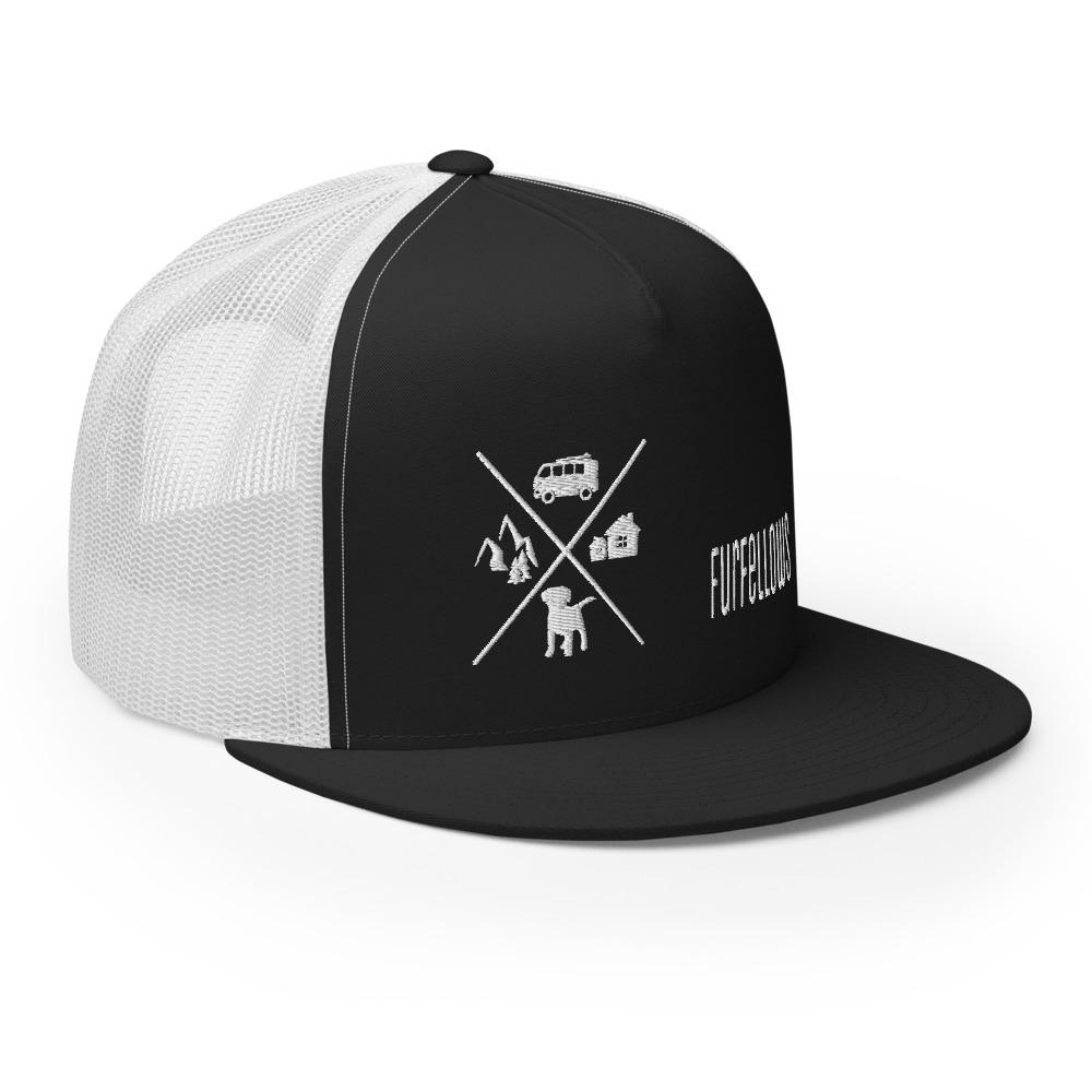 Furfellows Trucker Cap, Furfellows, Cap, schwarz weiß grau Snap-Back snapback verstellbar Schikdkappe Kappe Mütze cappy