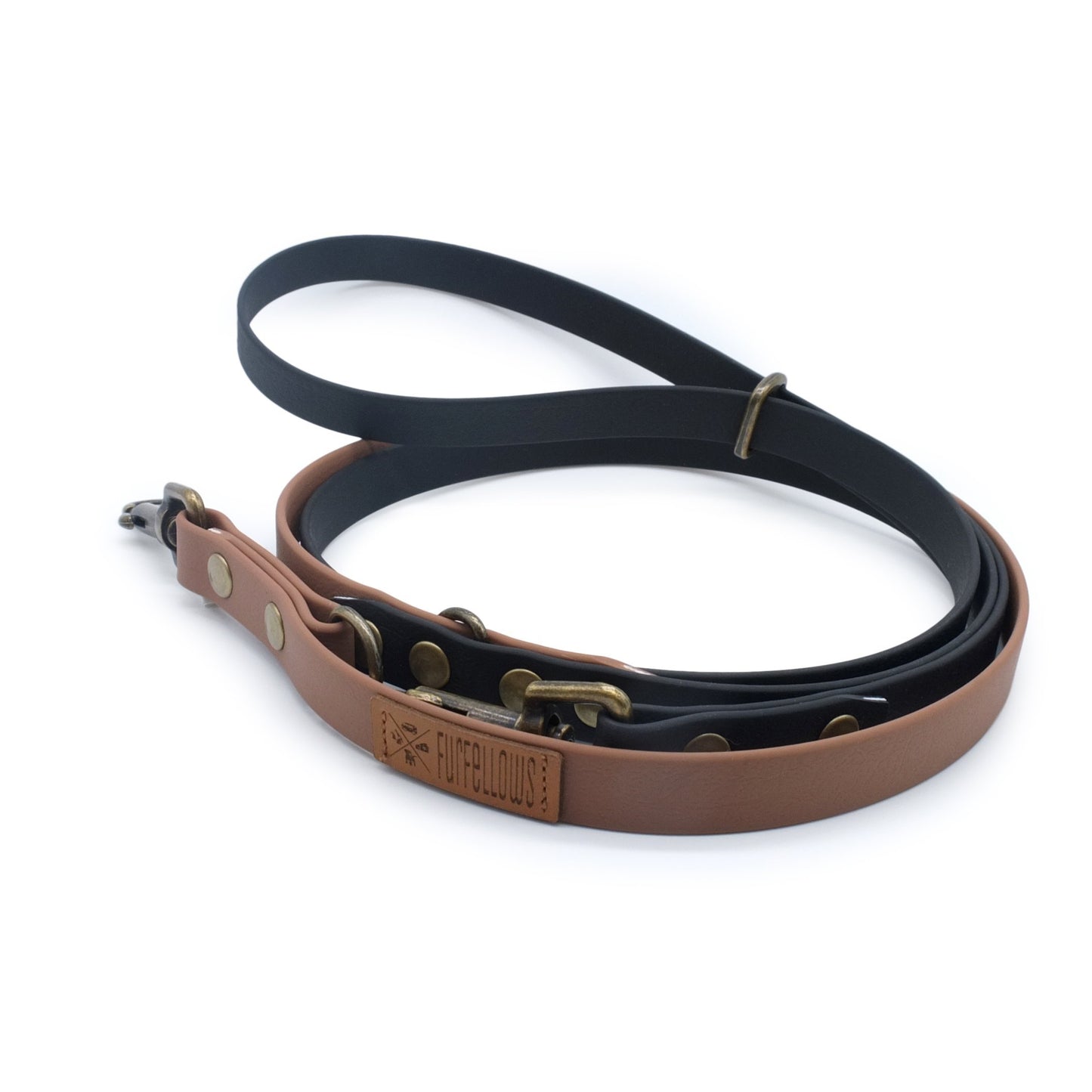 Set | Halsband & Hands-Free Leine aus Biothane Schwarz