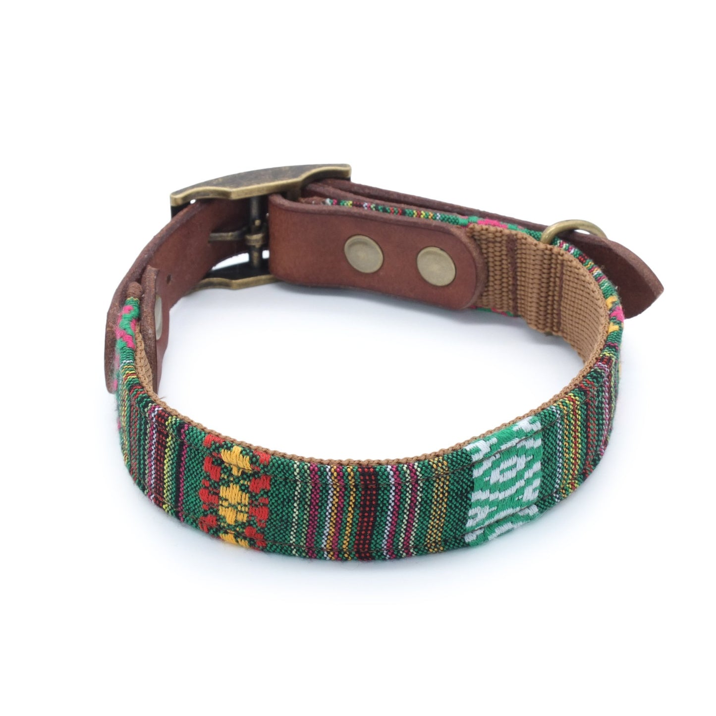 handgemachtes Lederhalsband Boho Style Halsband für Hunde aus Leder bohemian, aztekenmuster