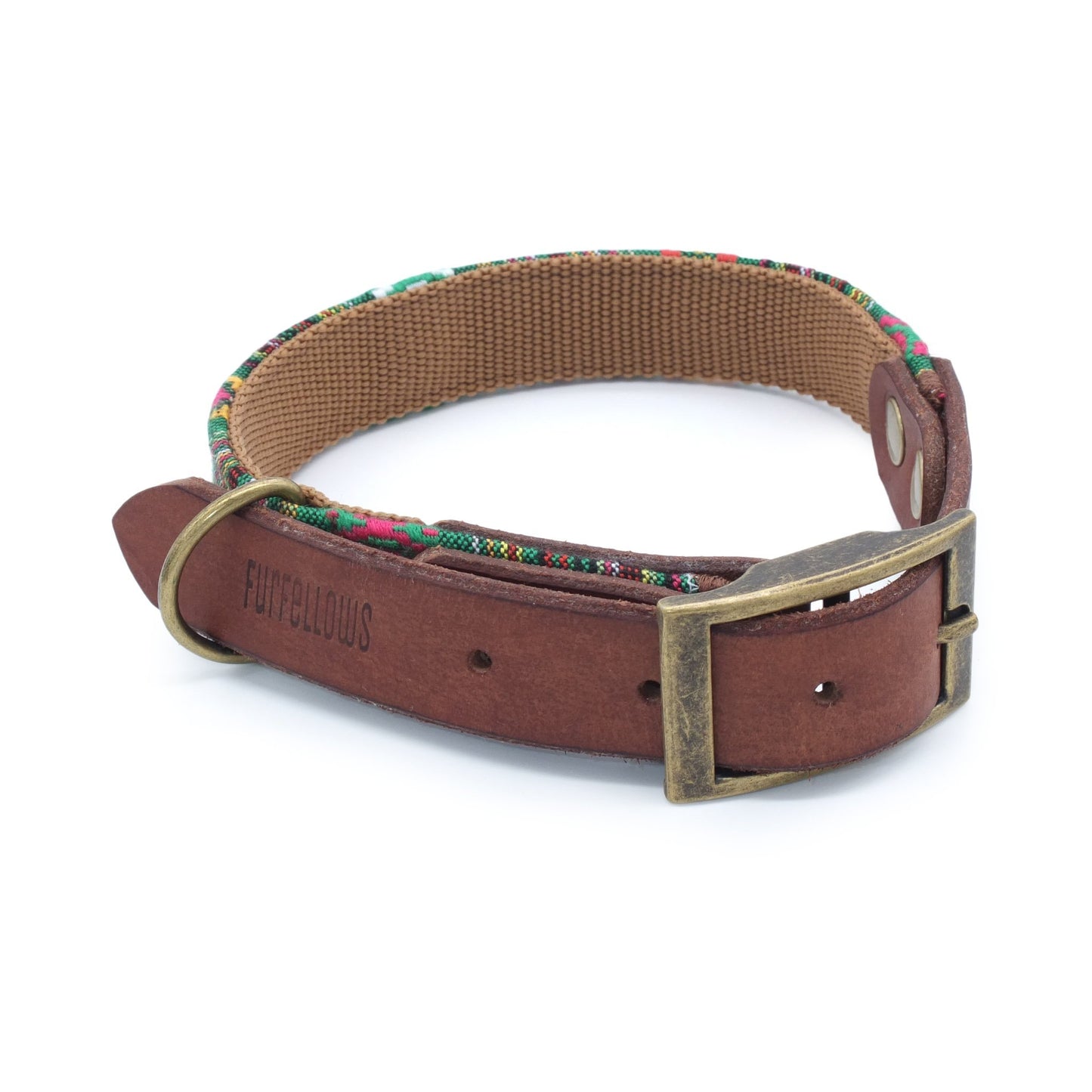 handgemachtes Lederhalsband Boho Style Halsband für Hunde aus Leder bohemian, aztekenmuster