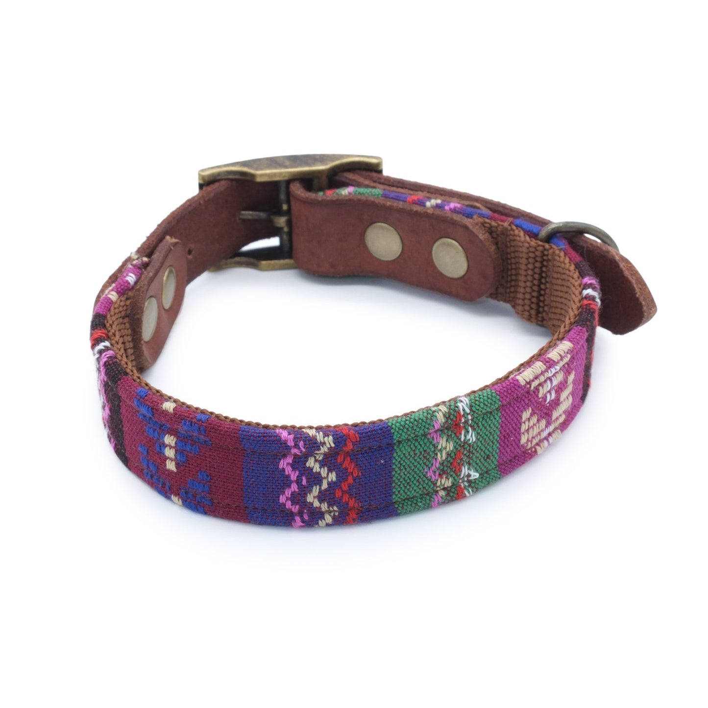 handgemachtes Lederhalsband Boho Style Halsband für Hunde aus Leder bohemian, aztekenmuster