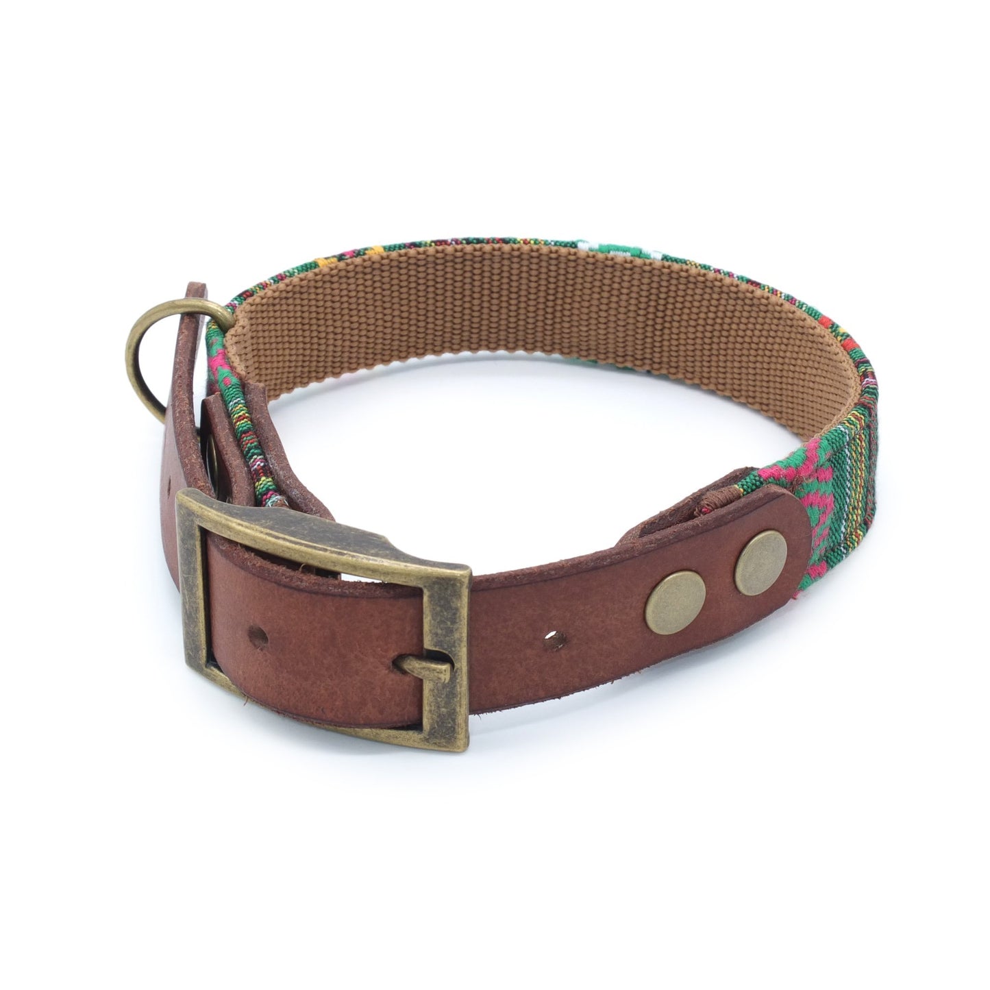 handgemachtes Lederhalsband Boho Style Halsband für Hunde aus Leder bohemian, aztekenmuster