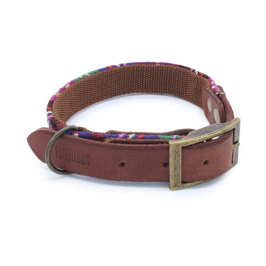 Halsband für Hunde Boho-Style aus Leder, Furfellows handgemachte Hunde Leinen und Halsbänder, made in Tirol